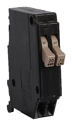 Eaton 20A/20A Twin Single-Pole Circuit Breaker - 1 Each 20 Amp
