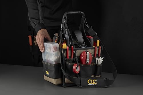 Custom Leathercraft 1526 25 Pocket Electrical and Maintenance Tool Carrier 8-inch Toolbox