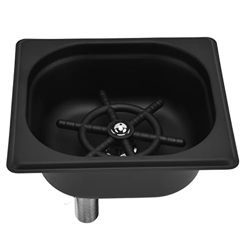 Glass Rinser Stainless Steel Automatic Cup Washer Cleaner for Bar Pub Restaurant Coffee Shop Hotel (Black) Black