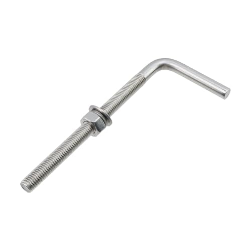 10pcs L Shape Anchors Bolts, 3/8 x 6 Inches, Stainless Steel M10×152mm