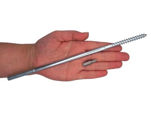 (Pack of 10) Hanger Bolts 5/16" x 9-27/32" (M8 x 250 mm), Double Ended Threaded Screws 5/16" x 9-27/32" (M8 x 250 mm)
