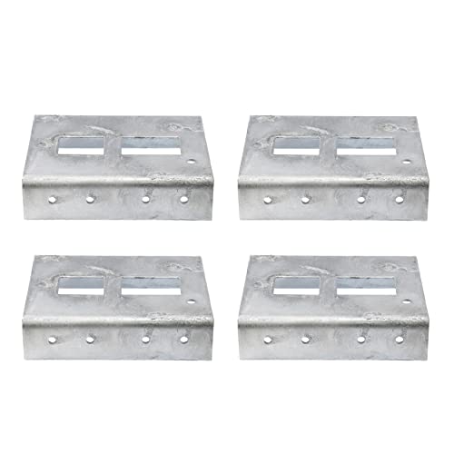Chain Link Universal Wooden Fence to Post Adapter | Adapter Brackets | Wood Fence Steel Post Bracket (Pack of 4)