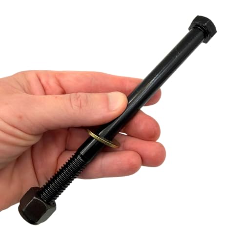 1/2"-13 x 6-1/2" Grade 8 Hex Bolts (4-Pack) with Washers and Nuts SAE J429 High-Strength Coarse Thread Fasteners for OEM, MRO & Industrial Applications | 6.5" Plain Black Finish Bolts, Washers, Nuts 4