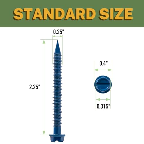 LIONMAX Metal Roofing Screws #10 x 1 inch 300PCS and Concrete Screws 150PCS with Drill Bits