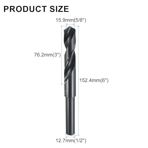 uxcell 5pcs 5/8" High-Speed Steel Drill Bits, M35 Cobalt Twist Drill Bit 5/8"