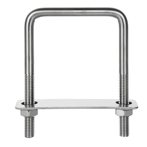 8 Pack 304 Stainless Steel Square U Bolts 2.5 Inch Inner Width Carbon Steel M8 Heavy Duty U Shaped Bolts Metal U Bolts with Washers&Nuts for Sailboat Trailer Automobiles Industrial Part 8x60x100mm