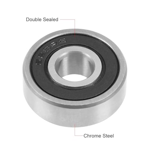 TA-VIGOR 10Pcs 628-2RS Deep Groove Ball Bearings, z4 8mm x 24mm x 8mm Double Sealed Industrial Bearings, Chrome Steel Skateboard Bearings for Motor Electrical Instrument Equipment 628-2RS（10Pcs)