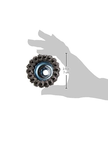 Bosch Professional 1x cup brush braided steel wire heavy for metal (steel, color, Ø 75 mm, 0.35 mm, thread, M14, accessories for angle and straight grinders) wire thickness 0.35 mm