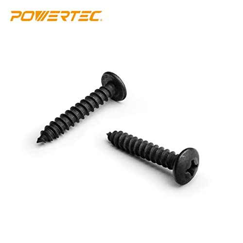 POWERTEC #14 x 1.5 Wood Screws – 100 PCS Zinc-Plated Self-Tapping Flat Head Phillips Screws with Deep Thread for Crafts, Wood, Drywall (QWS1008) (Pack of 2) #14 x 1.5 (100pcs) (Pack of 2)