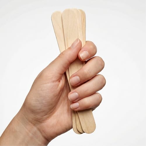 KMINA Wooden Mouth Depressors Non Sterile 150mm x 18mm x 1.6mm (Pack of 100 | Tongue depressor, latex-free, handy format for practice and everyday life, 1 box for refilling, stable in the hand