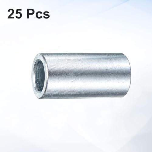 uxcell 25 Pcs Galvanized Steel Spacer 1/2" Bore x 3/4" OD x 1-1/2" Length, Unthreaded Standoff Bushing Plain Finish, Round Metal Spacer Fits M12 Screws Bolts 1/2"ID x 3/4"OD x 1-1/2"Length