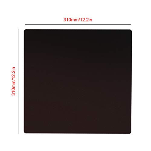 Toaiot 3D Printer CR-10/10S/Pro Magnetic Build Base Plate 310X310 mm/12.2x12.2 inch Flex Magnetic Plate B Side with Adhesive for Double Sided Coad PEI Steel Spring Sheet