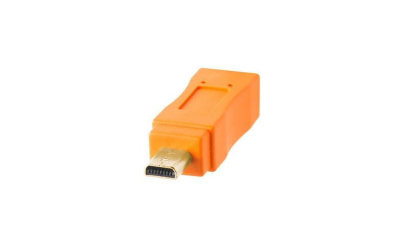 Tether Tools TetherPro USB 2.0 to Mini-B 8-Pin Cable | for Fast Transfer Between Camera and Computer | High Visibility Orange | 15 Feet (4.6 m) 15 Feet (4.6 m) 1