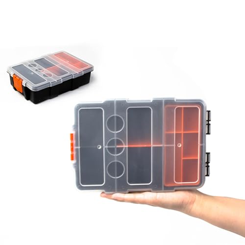 Transparent Tool Organizers Boxes Adjustable Compartments Secure Latches Ergonomic Handle for Hardware Accessori C