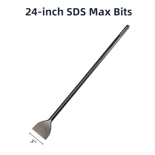 24'' SDS Max 3 Inch Scaling Chisel - Masonry Concrete Chisel 40Cr Steel SDS Max Bits Rotary Hammer Attachments for Brick Stone Concrete 24'' 3-Inch Scaling Chisel