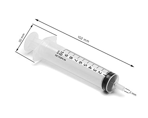 Syringe Set 60 and 10 ml with Needles, Dosing Tips and Hose | Softmatik syringes with Luer connections, two blunt 40 mm cannulas, two nozzles and 30 cm dosing hose