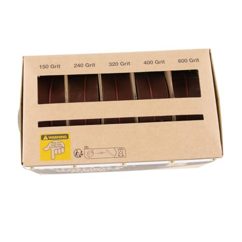 O'SKOOL Turner’s Sanding Pack Abrasive Strip Kit 5 Grits with Dispenser for Wood Turners, Furniture Repair, Woodworkers, Metal Workers, Automotive Body Work | 150, 240, 320, 400, 600 Grit Rolls, SF02A
