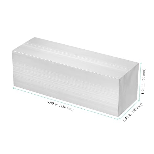 Aluminum Flat Bar 6061, 4 Pcs, 6 x 2 x 2 Inch, Solid Extruded Lathe Bar for Industrial, DIY Craft, Handiwork