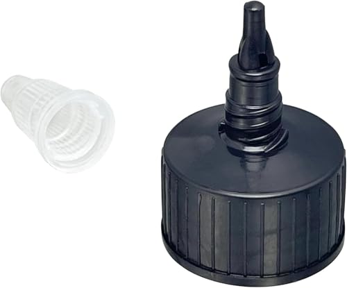 10 Natural Twisted Bottle Caps (28/410) - Bottle Cap Dispensers for Squeezing Bottles, Handcrafted, Art, Glue, LDPE Material (Black)