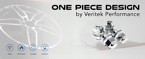 Set of 20 Veritek 12x1.25mm 1.47 Inch 13/16 Hex OEM Mag Washer Style Factory Replacement Chrome Lug Nuts for Nissan Infiniti Factory Wheels