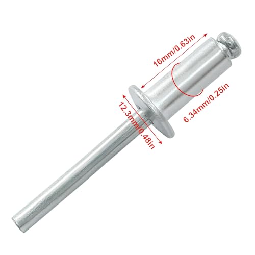 100 Pcs 1/4" x 3/4" Aluminum Blind Rivets Dome Head Pop Rivets for Installing Accessories, Silver (Pack of 2) 1/4" x 3/4", 100Pcs (Pack of 2)