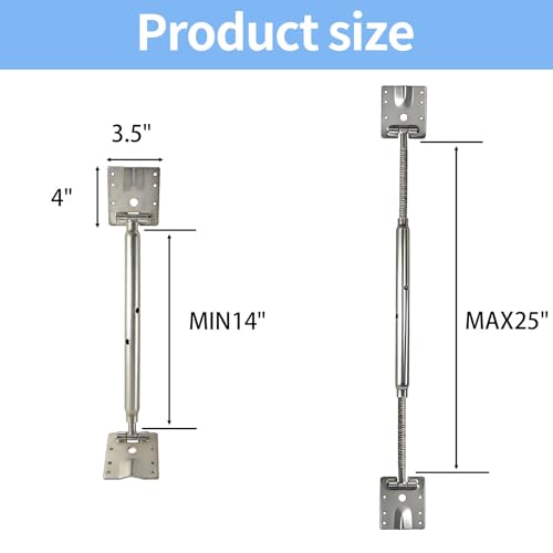 Adjustable Wall Brace，Concrete Turnbuckle Form Aligner，Secure Column & Wall Form Support，Kick Brace for Concrete Forms， Fast Bracing & Alignment，Ends Swivel 180 Degrees (14" - 25" Length)