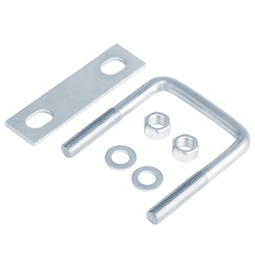 4 Pcs 3 Inch Wide Square U-Bolt, 1/2" x 3" W x 4-1/8" L 1/2" x 3-1/8"W x 4-1/8"L