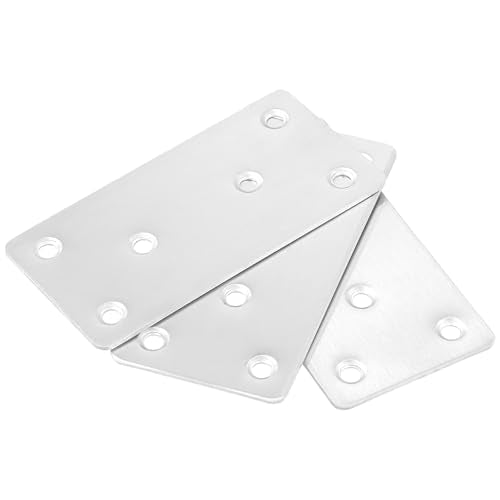 30 Packs 4x2 Inches Stainless Steel Flat Straight Brace Brackets, Mending Joining Plates, Metal Mending Plates with Screws for Furniture Repairing, 2 mm Thickness 30 PCS 4x2 In