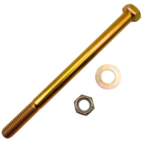 1/2"-13 x 7 Grade 8 Hex Bolts (4-Pack) with Washers and Nuts SAE J429 High-Strength Coarse Thread Fasteners for OEM, MRO & Industrial Applications | 7.0" Yellow Zinc Plated Bolts, Washers, Nuts 4