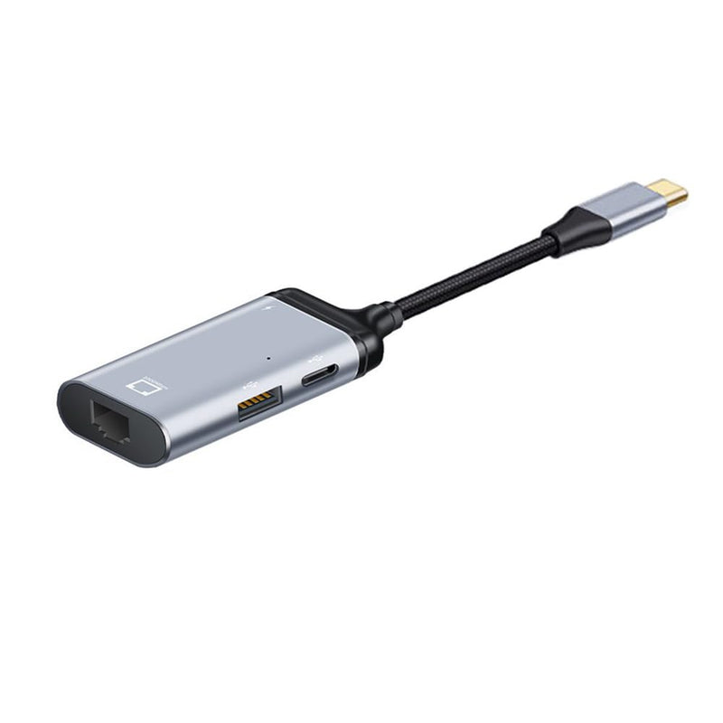 NFHK USB-C Type-C USB3.1 to 1000Mbps Gigabit Ethernet Network LAN Adapter with Female PD Power Port USB-C to LAN 1000Mbps+PD+OTG