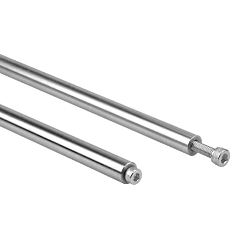 2 pcs 12 mm x 600mm Chrome Plated Linear Rod with M6 Hex Socket Cap Screw Bolt Diameter 12mm+M6