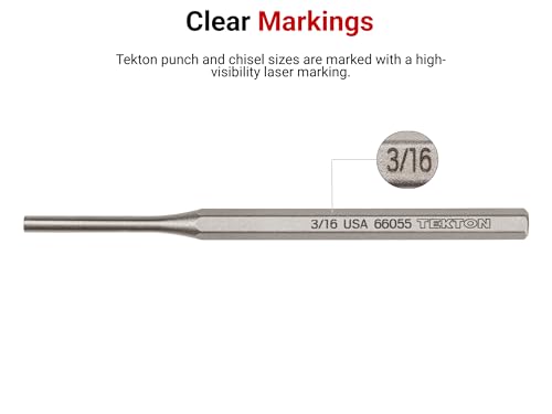 TEKTON Punch Set with Walnut Block (18-Piece) | 66564 | Made in USA 18-Piece