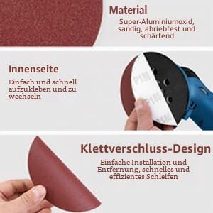 180 mm Sandpaper 80 Grit, Pack of 30 180 mm Sanding Discs, 7 Inch Sanding Sheets for Longneck Sanders Drywall (without Holes)