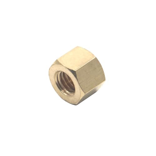 HFS(R) Thread Hex Nuts 3/8"-16, Solid Brass Hex Nut (100PCS/Pack) 100