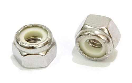 1/4" Stainless Steel Lock Nut and Washer Bundle (200 piece Pack, 100 of Each) By Bolt Dropper