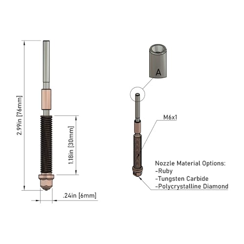 Quick-Swap Tungsten Carbide Nozzle 0.4mm for Creality K2 Plus Combo/Hi Combo 3D Printer, High Thermal Conductivity Abrasion Resistance