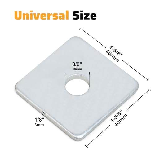 Square Washers, 30 Pack Fits 3/8" Bolts, 1-5/8" × 1-5/8"