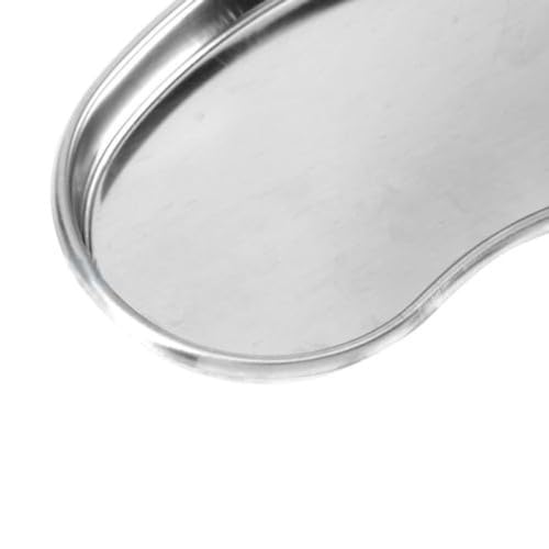 Stainless Steel Kidney Tray Small Medical Curved Shape Professional Surgical Tray for Medical Waste Instruments (19cm x 11cm x 2.5cm)