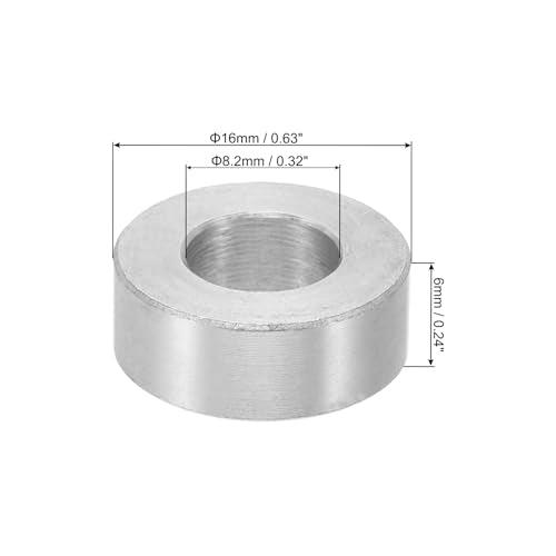 PATIKIL M8 Aluminum Spacers 12pcs Metal Spacers 5/16" ID 5/8" ID 1/4" L 5/16" ID x 5/8" ID x 1/4" L