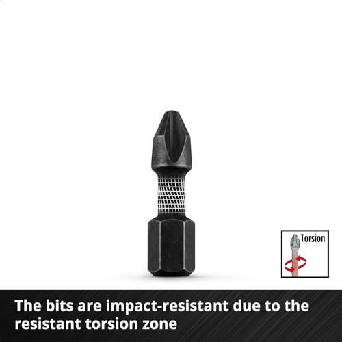 Original Einhell M-CASE 39-piece impact-resistant accessory set (25 mm bits, metal drill bits, 60 mm bit holder, socket spanner, countersink incl. storage box) 39-piece bit set 25 mm incl. metal drill bit