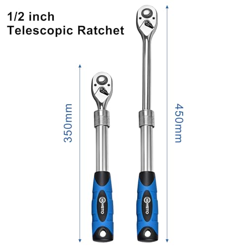 1/2" Extendable Ratchet Wrench,72-tooth 5° arc 1/2"
