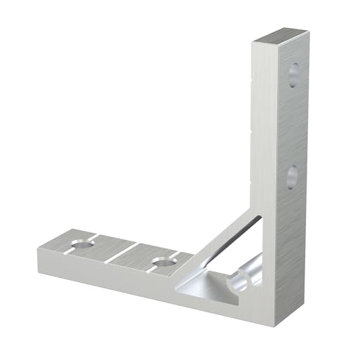 10Sets 2020 Aluminum Extrusion Corner Brackets,Strong Heavy Duty L Shape Brackets Sets with 40Pcs M5 T-Slot Nuts, 40Pcs Screws,Gasket and1Pcs Wrench (Silver) Silver