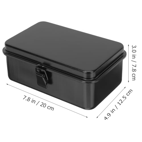 DOITOOL Small Tool Box Organizer Metal Toolbox for Small Parts Screwdrivers Screws and Tool Parts Buckle Closure Portable Storage Case for Home Garage Workshop 7.87 X 4.92 X 3.07 in