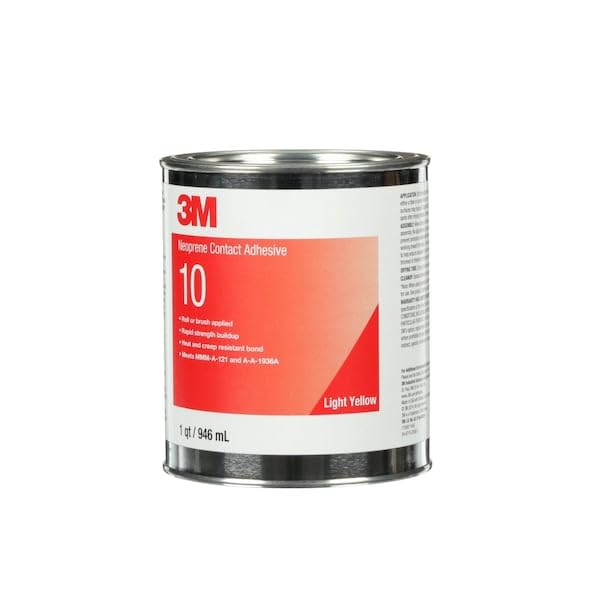 3M Neoprene Contact Adhesive 10, Light Yellow, 1 Quart Can 1 qt