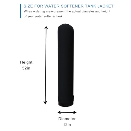 12x52 Water Softener Jacket, Neoprene Water Softener Tank Jacket to Prevent Sweating, Water Softener Insulation Jacket Outdoor Insulated, Water Softener Cover (12 * 52inch,Black) 12*52inch Black