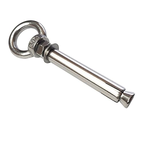 Expansion Bolts Anchor Bolt 5 Pack M12*120mm 304 Stainless Steel Expansion Screws Bolts Eyes Ring Fastener Wall Concrete M12*120