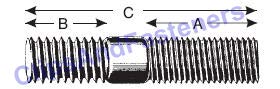 10 Double-End Studs 7/16-20 SAE x7/8-7/16-14 USS x3/4