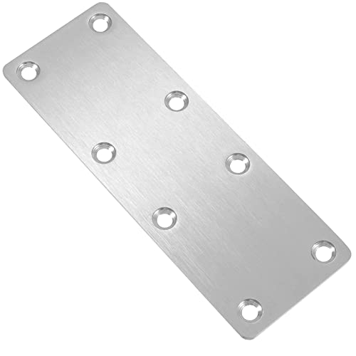 SEUNMUK 15 Pack 5-1/2x 2 Inch Flat Mending Plate for Wood, 201 Stainless Steel Heavy Duty Mending Flat Straight Steel Brace Bracket with 120 Mounting Screws, Thick 2mm
