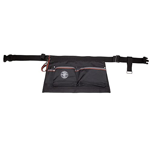 Klein Tools 5244 Tool Apron, Tape Thong and Four Reinforced Pockets for Hand Tools, Waist Size 32 to 53-Inch & Tradesman Pro™ Maintenance Tool Pouch Tool Apron + Tool Pouch