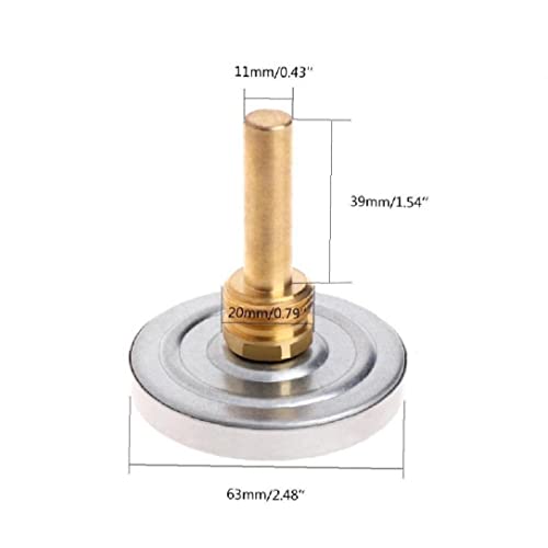 zalati Thermometer with 63mm Dial Horizontal Aluminum Temperature Meter for Liquid Water Oil Tank